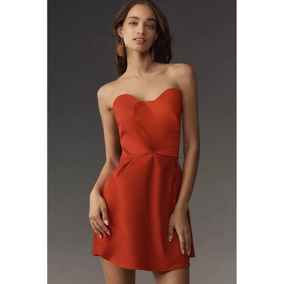 Farm Rio X Anthropologie Sz Medium Strapless Heart Mini Dress Red NWT $198 Farm Rio X Anthropologie Sz Medium Strapless Heart Mini Dress Red NWT $198